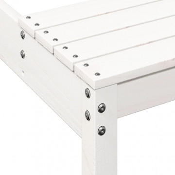 Masă de picnic, alb, 160x134x75 cm, lemn masiv de pin - Img 6
