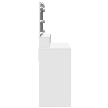 Masă de toaletă cu LED, alb, 80x41x134,5 cm - Img 5