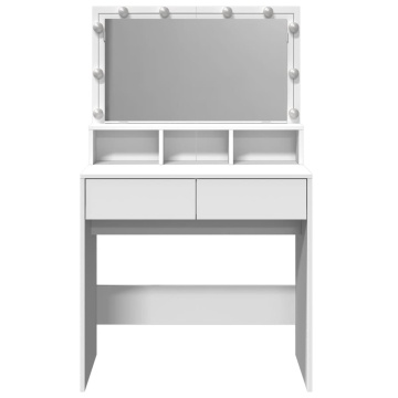 Masă de toaletă cu LED, alb, 80x41x134,5 cm - Img 8
