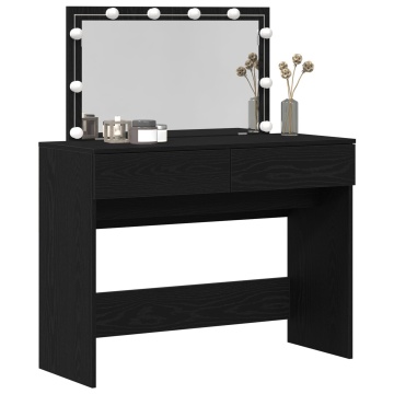 Masă de Toaletă cu LED Stejar Negru 100x40x120 cm - Img 3
