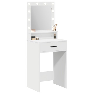 Masa de toaletă cu lumini LED Alb 50x41x135 cm - Img 3