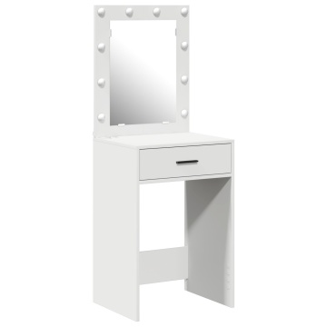 Masa de toaletă cu lumini LED, alb, 50x41x135 cm - Img 2