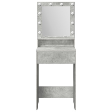 Masa de toaletă cu lumini LED, gri beton, 50x41x135 cm - Img 4