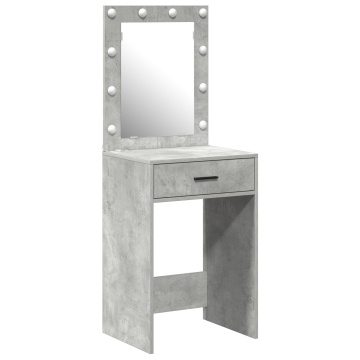 Masa de toaletă cu lumini LED, gri beton, 50x41x135 cm - Img 2