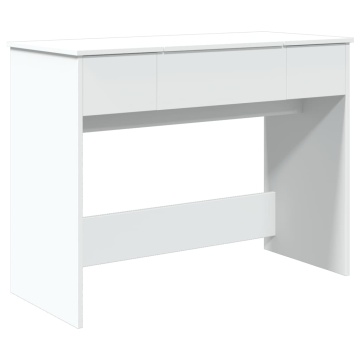 Masă de toaletă cu oglindă, alb, 100x45x76 cm - Img 2