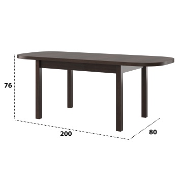 Masa extensibila 160x200 cm mb-12 venus1, wenge, lemn masiv de fag si pal - Img 4