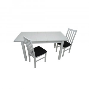 Masa extensibila mb-13 max5 120x150 cm, alb, lemn masiv de fag si pal - Img 1
