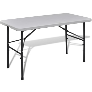 Masă grădină pliabilă HDPE 122 cm Alb - Img 1