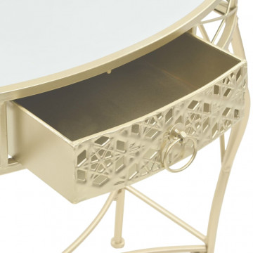 Masă laterală stil franțuzesc, auriu, 82 x 39 x 76 cm, metal - Img 4