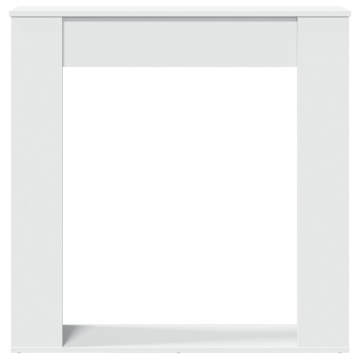 Mască de șemineu, alb, 100x20x100 cm, lemn prelucrat - Img 4