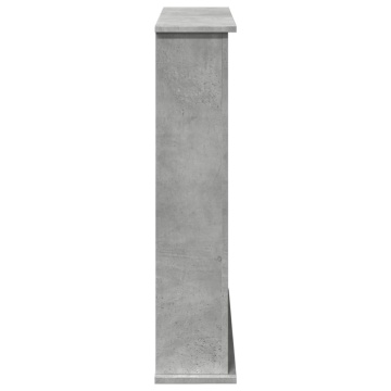 Mască de șemineu, gri beton, 75x20x87,5 cm, lemn prelucrat - Img 8