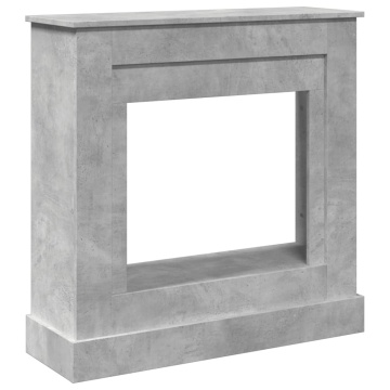 Mască de șemineu, gri beton, 90x30x90 cm, lemn prelucrat - Img 2