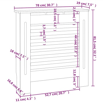 Mască pentru calorifer, negru, 78 cm, MDF - Img 8