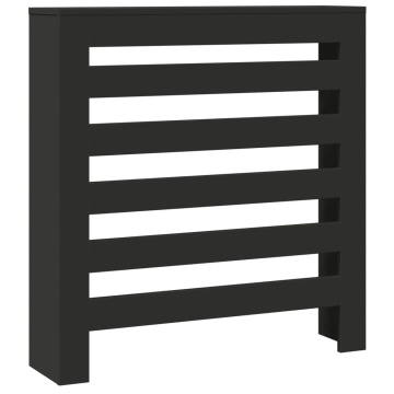 Mască pentru calorifer, negru, 78x20x82 cm, lemn prelucrat - Img 2