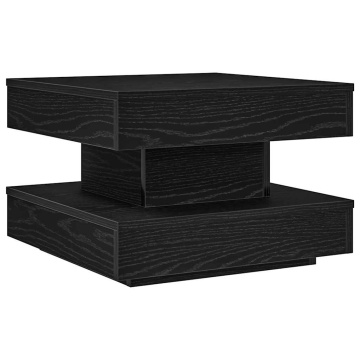 Măsuță cafea rotativă 360 grade, negru 50x50x34,5 cm - Img 2