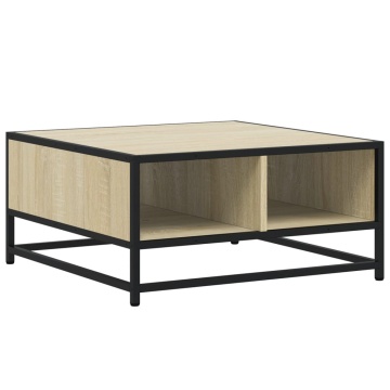 Măsuță cafea stejar sonoma 60,5x60,5x30 cm lemn prelucrat/metal - Img 6