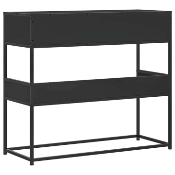 Măsuță consolă, negru, 90x35x80 cm, lemn prelucrat - Img 5