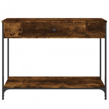 Măsuță consolă, stejar fumuriu, 100x34,5x75 cm, lemn prelucrat - Img 5