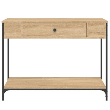Măsuță consolă, stejar sonoma, 100x34,5x75 cm, lemn prelucrat - Img 5