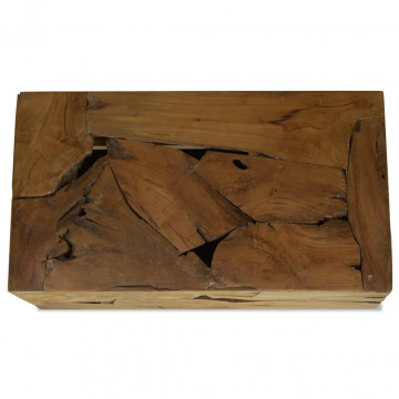 Măsuță de cafea, 90 x 50 x 30 cm, lemn de tec natural, maro - Img 3