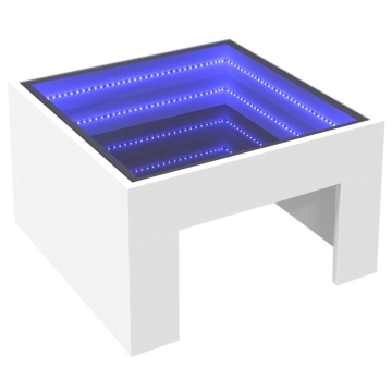 Măsuță de cafea cu LED infinity, alb, 50x50x30 cm - Img 3