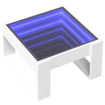 Măsuță de cafea cu LED infinity, alb, 50x53x30 cm - Img 3
