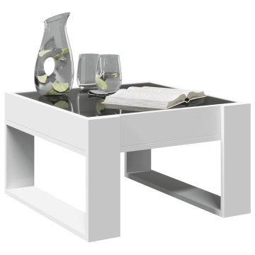 Măsuță de cafea cu LED infinity, alb, 50x53x30 cm - Img 8