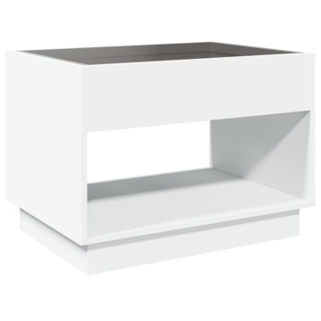 Măsuță de cafea cu LED infinity, alb, 70x50x50 cm - Img 7