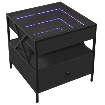Măsuță de cafea cu LED infinity, negru, 50x50x51 cm - Img 3