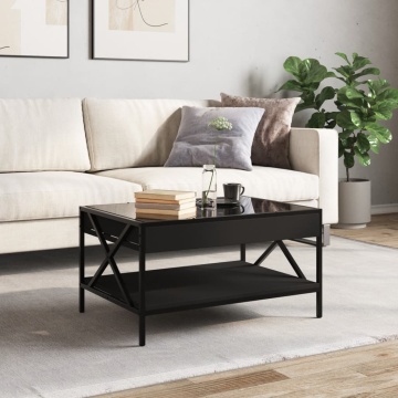 Măsuță de cafea cu LED infinity, negru, 70x50x38 cm - Img 4