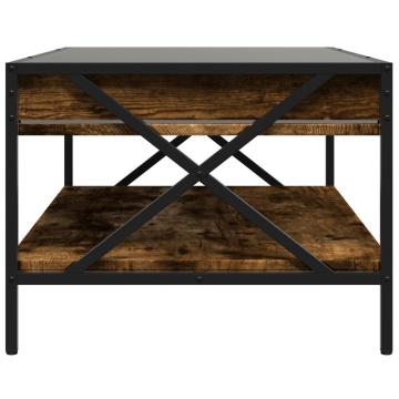 Măsuță de cafea cu LED infinity, stejar fumuriu, 90x50x38 cm - Img 6