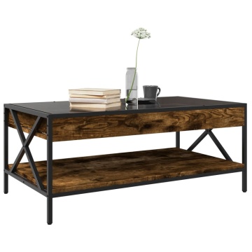 Măsuță de cafea cu LED infinity, stejar fumuriu, 90x50x38 cm - Img 8