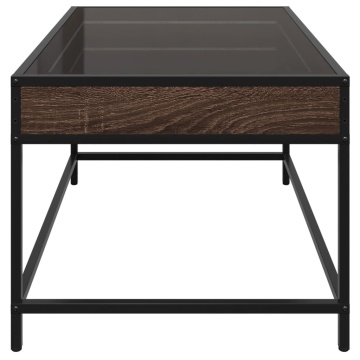 Măsuță de cafea cu LED infinity, stejar maro, 70x50x41 cm - Img 5