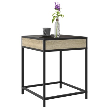 Măsuță de cafea cu LED infinity, stejar sonoma, 40x40x51 cm - Img 8