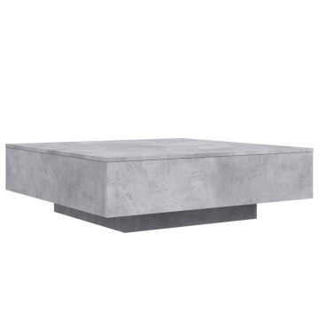 Măsuță de cafea cu lumini LED, gri beton, 100x100x31 cm - Img 3