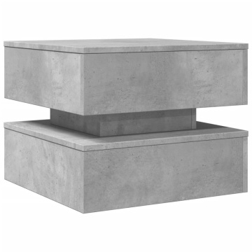 Măsuță de cafea cu lumini LED, gri beton, 50x50x40 cm - Img 3