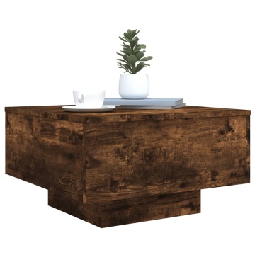 Măsuță de cafea cu lumini LED, stejar fumuriu, 55x55x31 cm - Img 5