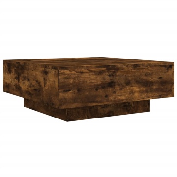 Măsuță de cafea cu lumini LED, stejar fumuriu, 80x80x31 cm - Img 3