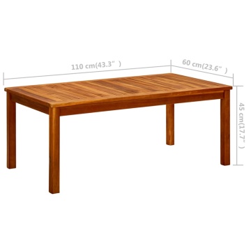 Măsuță de cafea de grădină 110x60x45 cm lemn masiv acacia - Img 6
