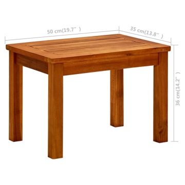 Măsuță de cafea de grădină, 50x35x36 cm, lemn masiv acacia - Img 6