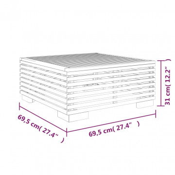 Măsuță de cafea de grădină, 69,5x69,5x31 cm, lemn masiv de tec - Img 5