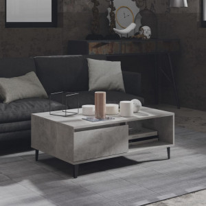 Măsuță de cafea, gri beton, 90x60x35 cm, PAL - Img 1
