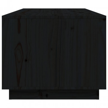 Măsuță de cafea, negru, 100x50x41 cm, lemn masiv de pin - Img 6
