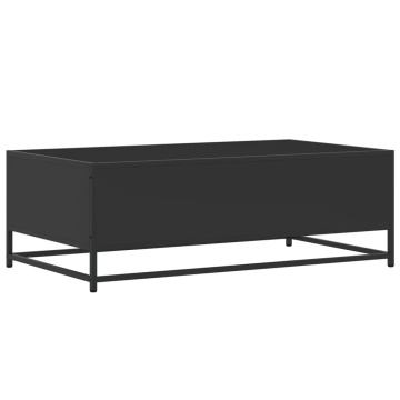 Măsuță de cafea, negru, 100x57x35 cm, lemn prelucrat și metal - Img 6
