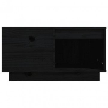 Măsuță de cafea, negru, 60x61x32,5 cm, lemn masiv de pin - Img 8