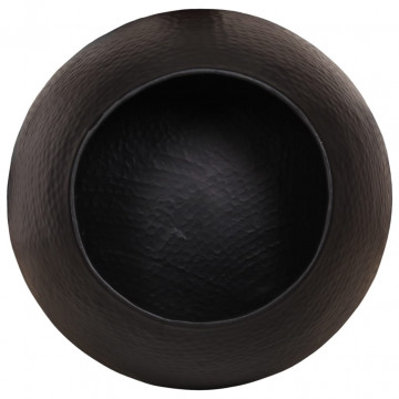 Măsuță de cafea, negru, Ø 50x30 cm, aluminiu bătut la ciocan - Img 7