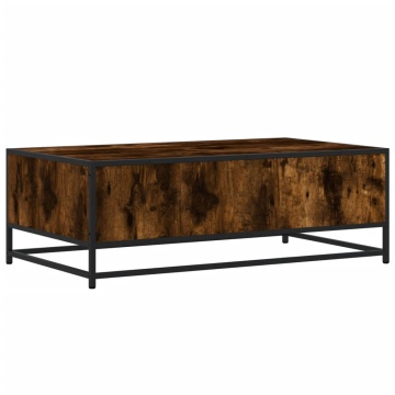 Măsuță de cafea stejar fumuriu 100x57x35cm lemn prelucrat/metal - Img 6