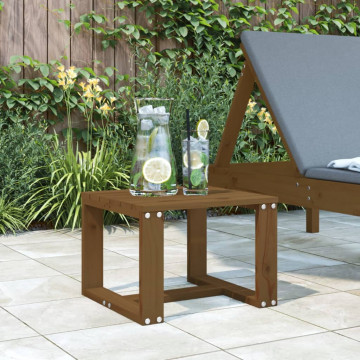 Măsuță laterală grădină maro miere 40x38x28,5 cm lemn masiv pin - Img 1