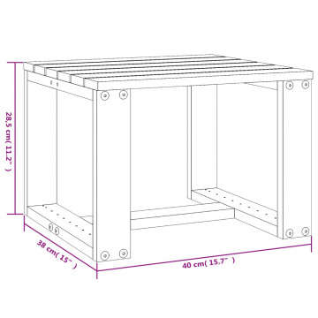 Măsuță laterală grădină maro miere 40x38x28,5 cm lemn masiv pin - Img 7