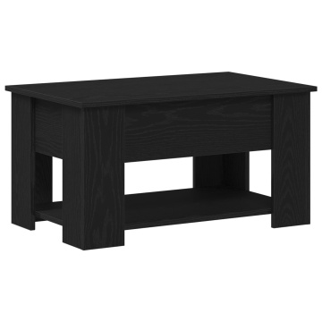 Mesă de cafea din stejar negru 79x49x41 cm din lemn stratificat - Img 2